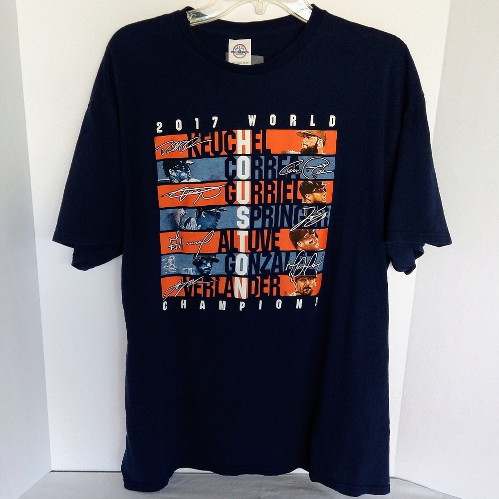 Houston Astros XL 2017 World Series Champions Black T-Shirt Power Stack